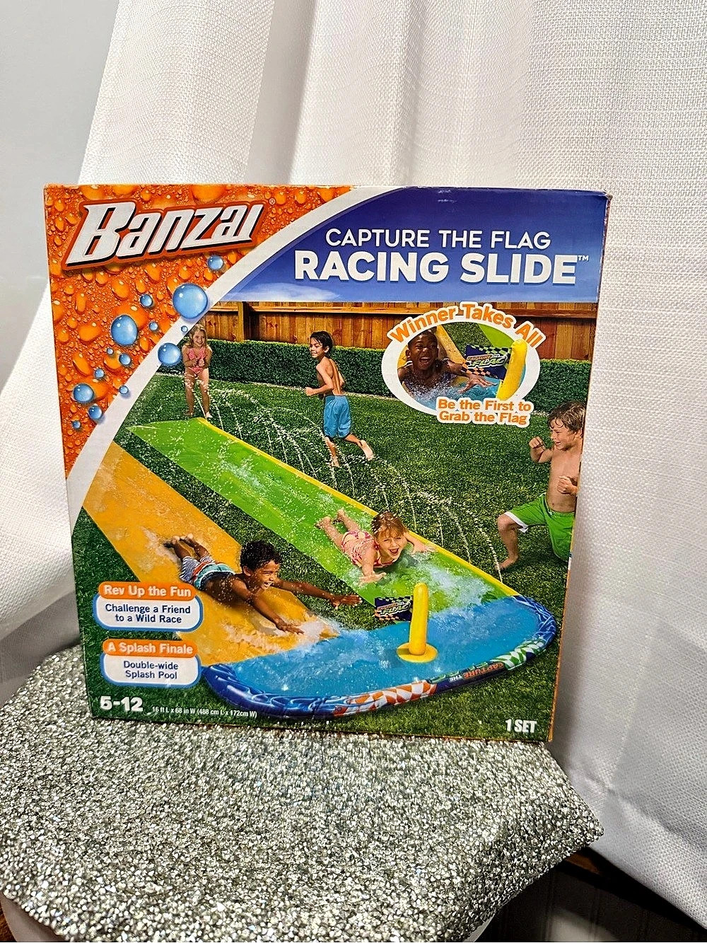 New-Banzai Capture the Flag Racing Slide Inflatable Outdoor Game - Picture 1 of 4